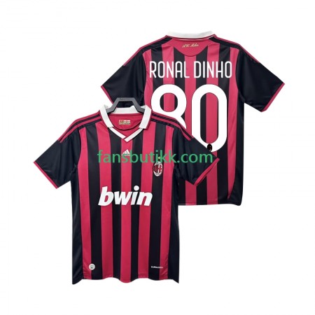Fotballdrakt AC Milan RONALDINHO 80 2009 2010 Retro Hjemmetrøye Kortermet